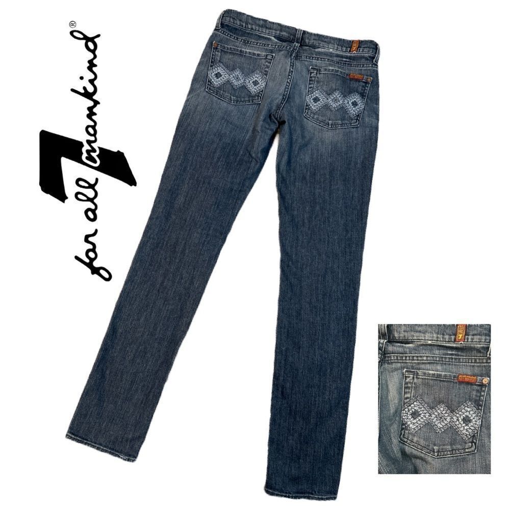 7 For All Mankind Women’s Roxanne Straight Leg Low-Rise Jeans - Size 30